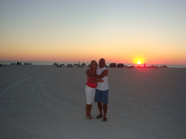 Scott and Jody at sunset St. Pete Beach